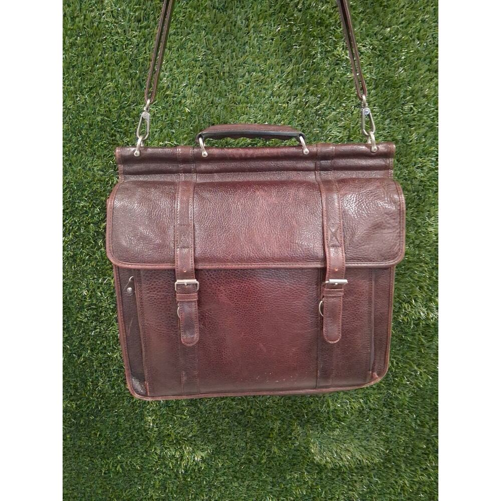 RARE VTG Wilsons Leather Pelle Studio Briefcase Messenger Bag 90s Dark Academia - Picture 2 of 15